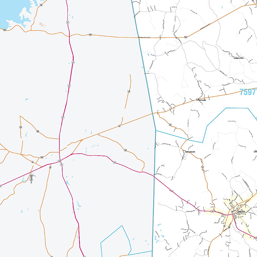 Newton County, TX Premium Style Wall Map