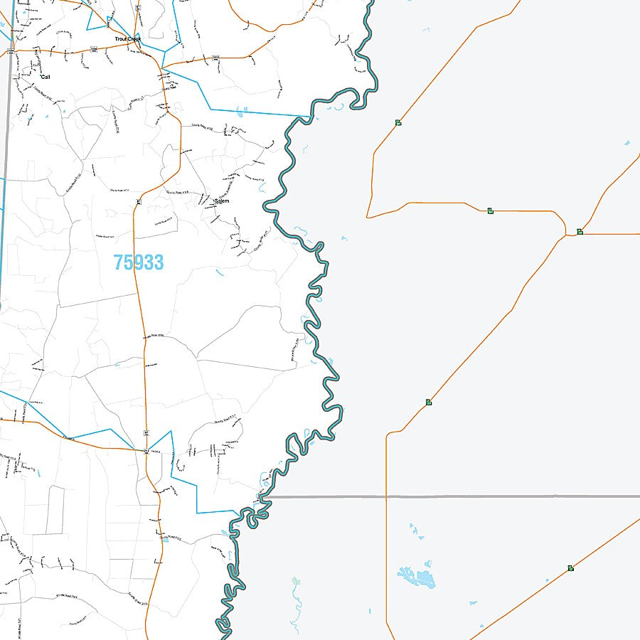 Newton County, TX Premium Style Wall Map