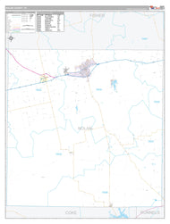 Nolan County, TX Premium Style Wall Map