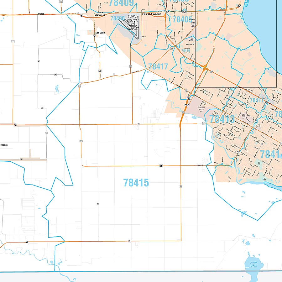 Nueces County, TX Premium Style Wall Map