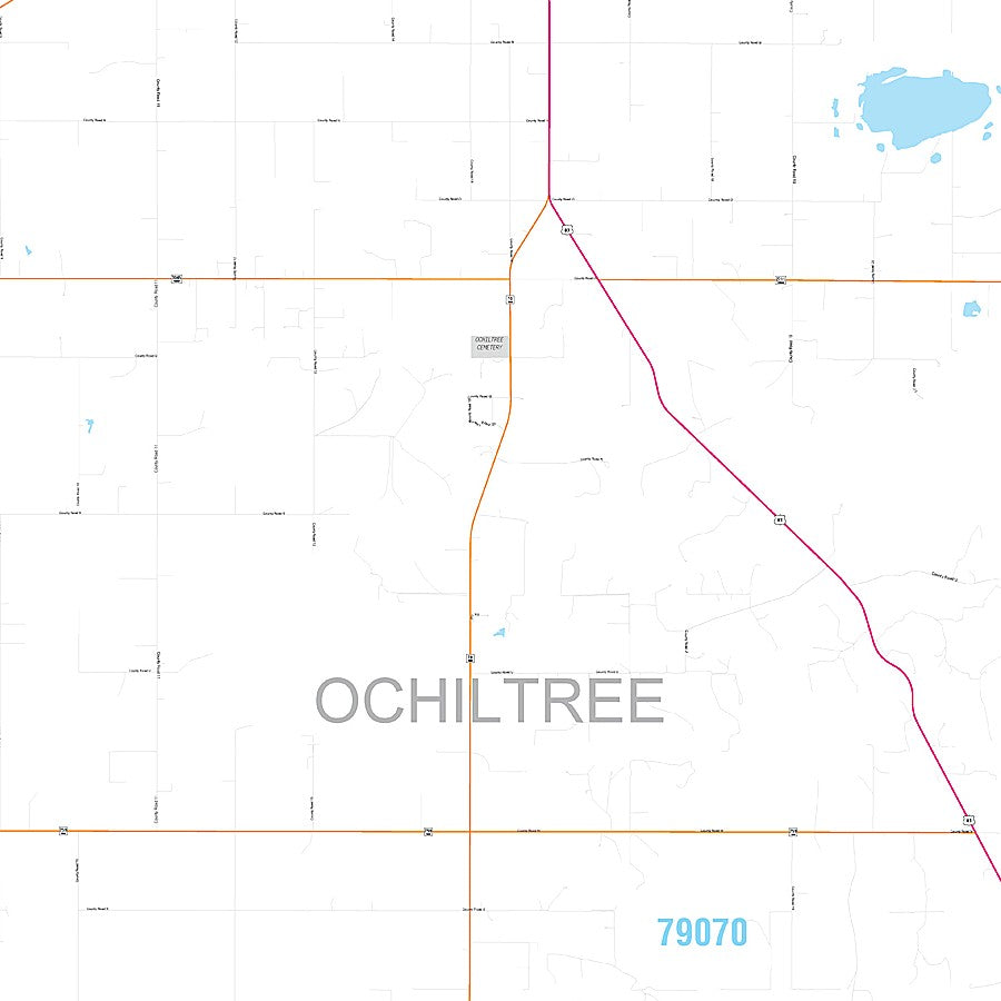 Ochiltree County, TX Premium Style Wall Map