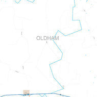 Oldham County, TX Premium Style Wall Map