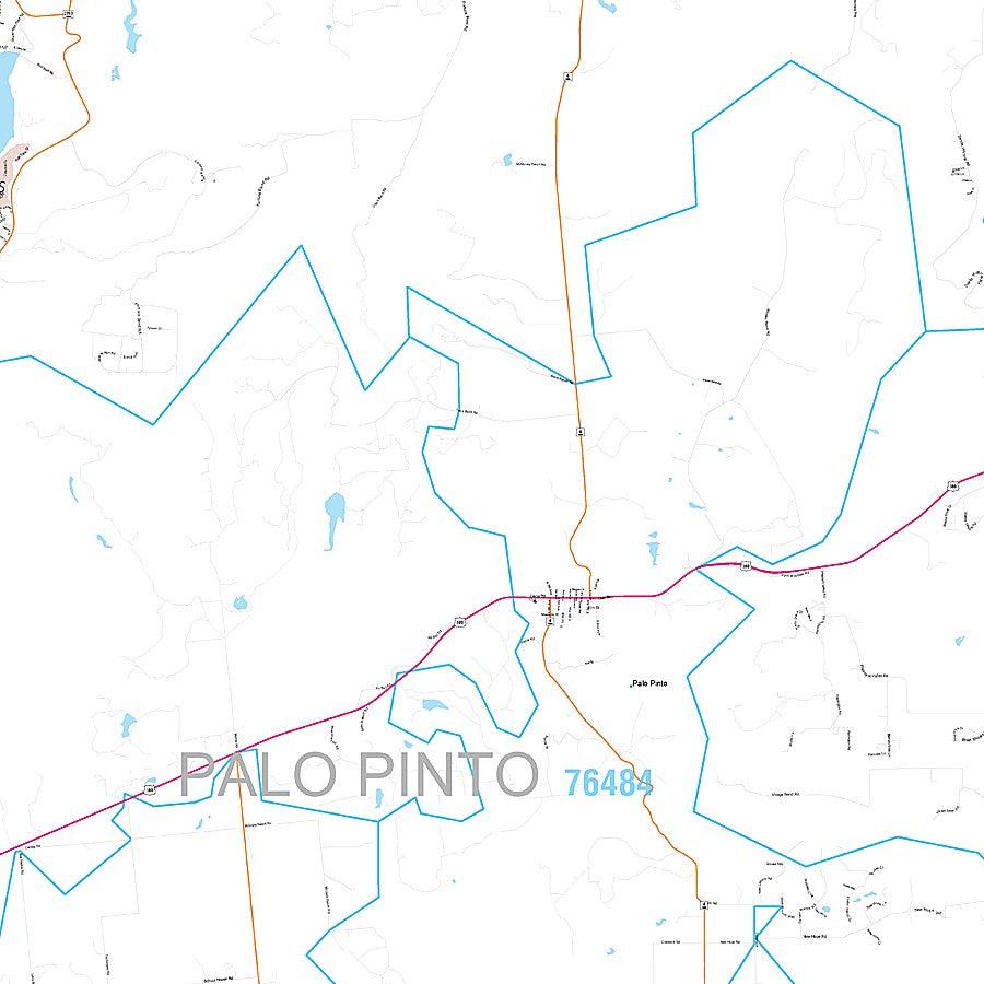 Palo Pinto County, TX Premium Style Wall Map