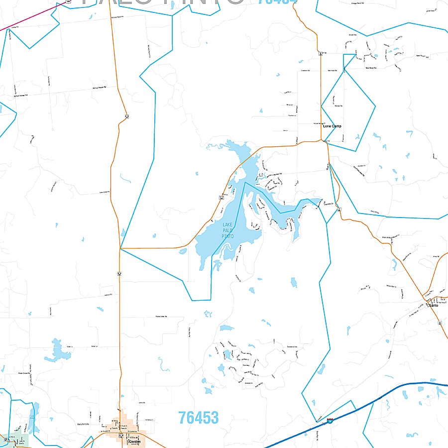 Palo Pinto County, TX Premium Style Wall Map