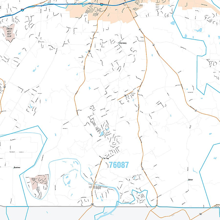 Parker County, TX Premium Style Wall Map