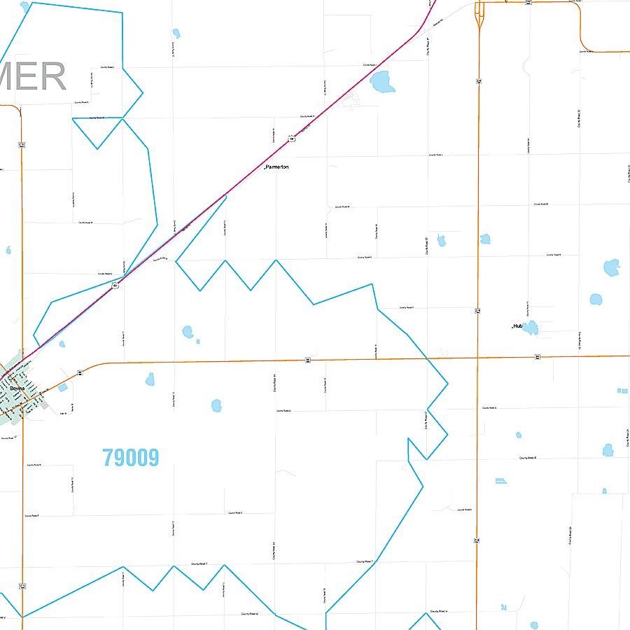 Parmer County, TX Premium Style Wall Map