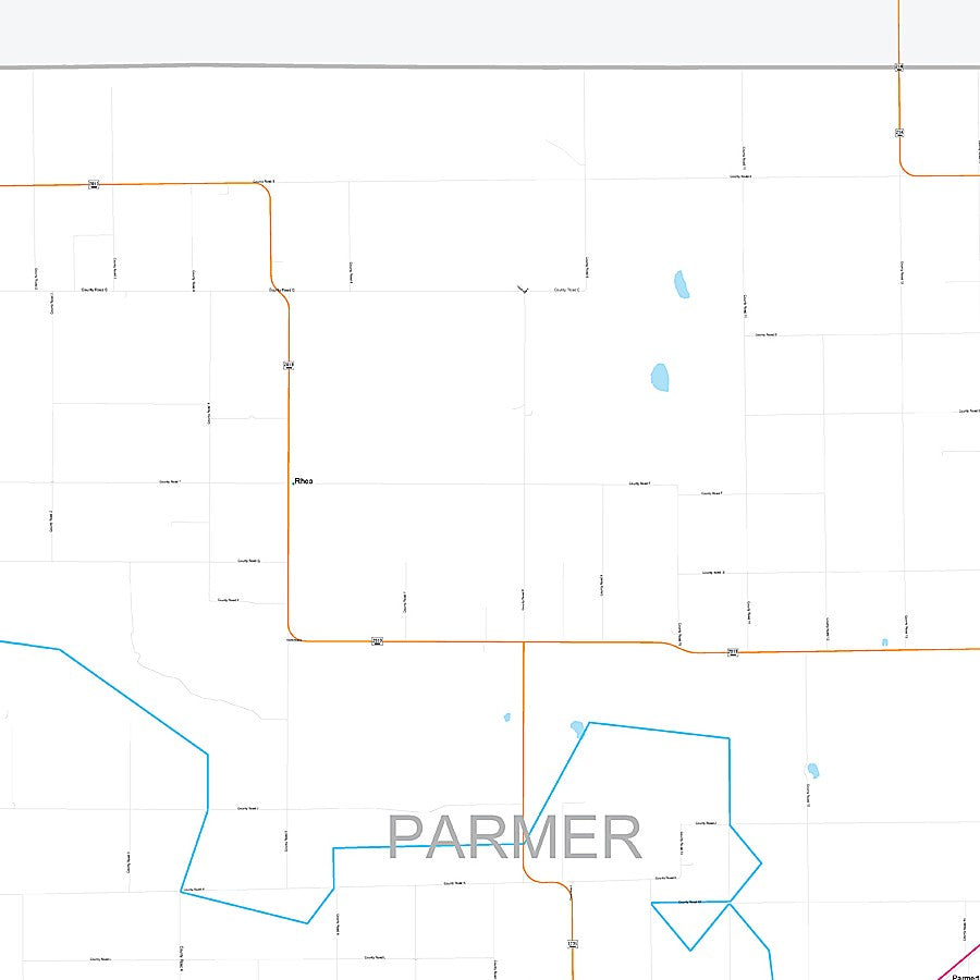 Parmer County, TX Premium Style Wall Map
