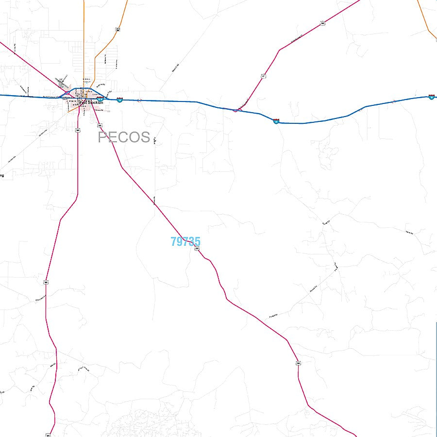 Pecos County, TX Premium Style Wall Map