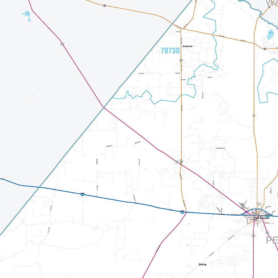Pecos County, TX Premium Style Wall Map