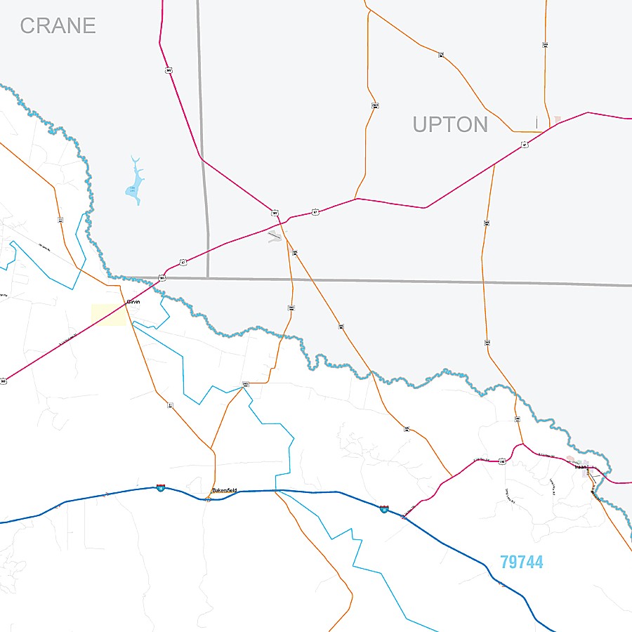 Pecos County, TX Premium Style Wall Map