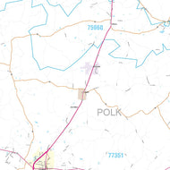 Polk County, TX Premium Style Wall Map