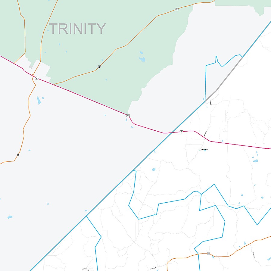 Polk County, TX Premium Style Wall Map