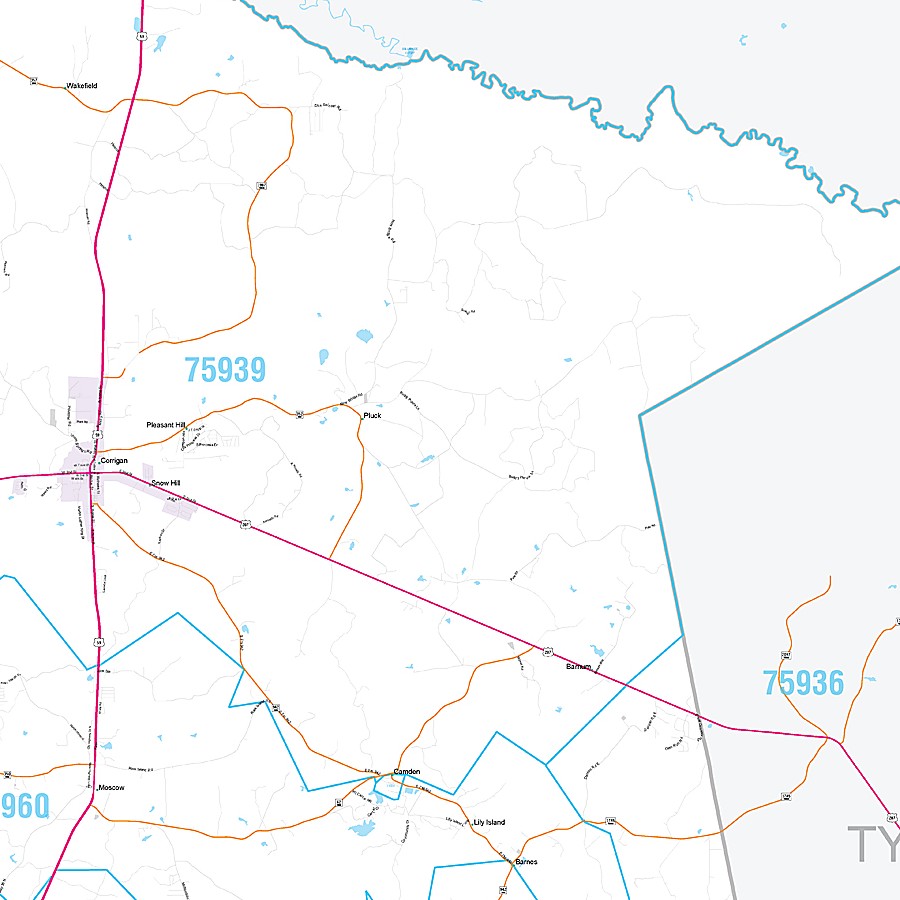 Polk County, TX Premium Style Wall Map
