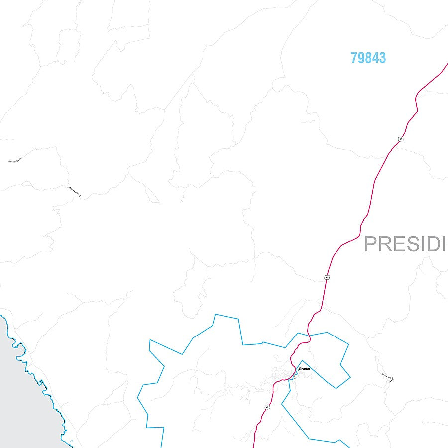 Presidio County, TX Premium Style Wall Map
