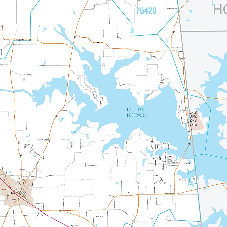 Rains County, TX Premium Style Wall Map