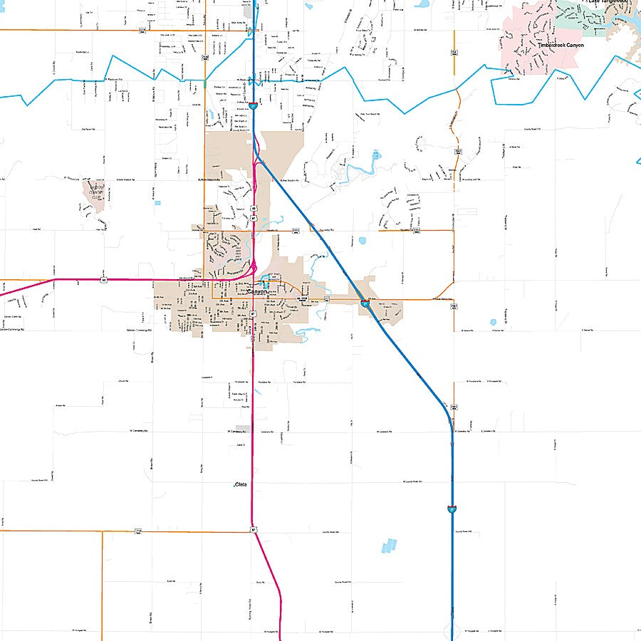 Randall County, TX Premium Style Wall Map
