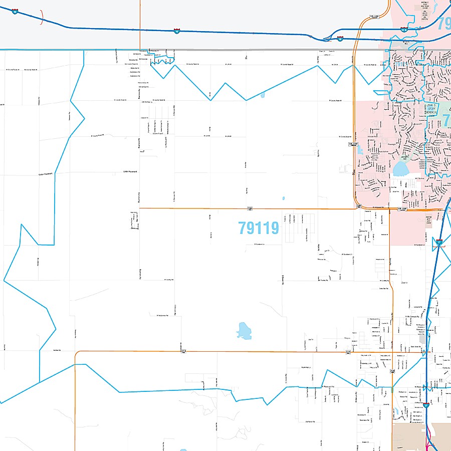 Randall County, TX Premium Style Wall Map