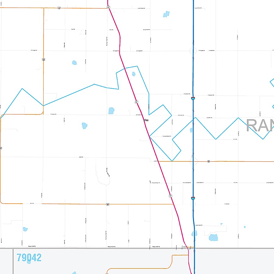 Randall County, TX Premium Style Wall Map