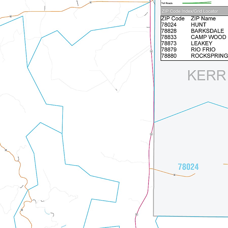 Real County, TX Premium Style Wall Map