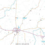 Red River County, TX Premium Style Wall Map