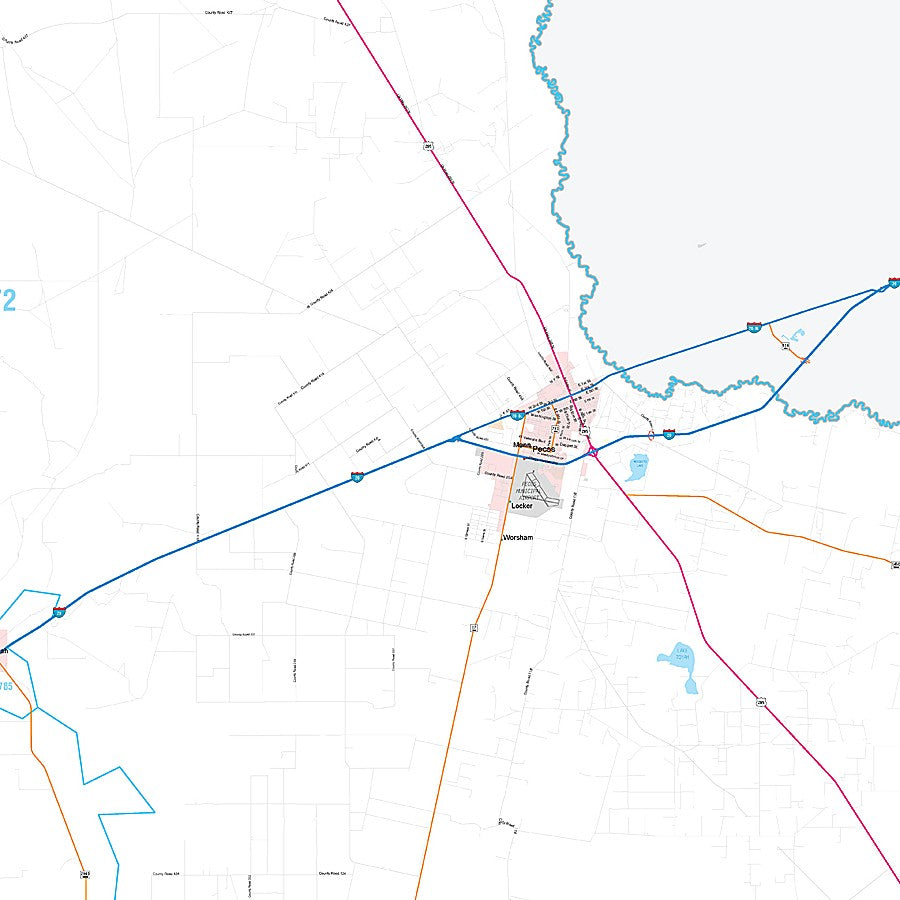 Reeves County, TX Premium Style Wall Map