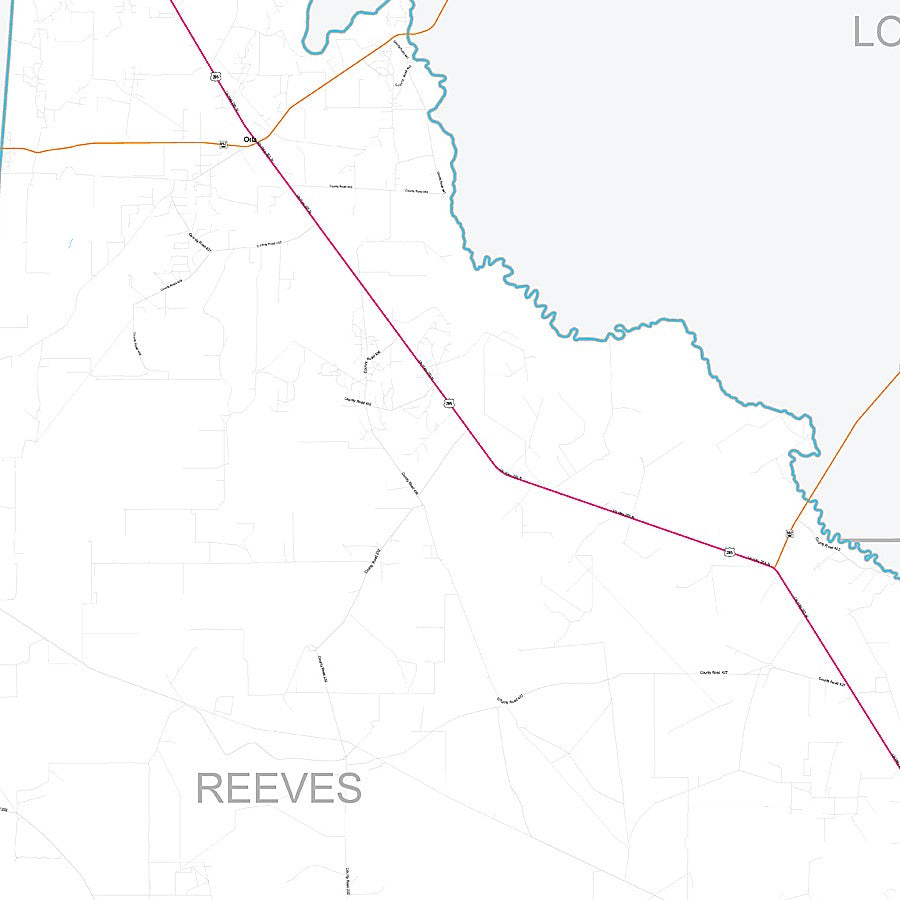 Reeves County, TX Premium Style Wall Map
