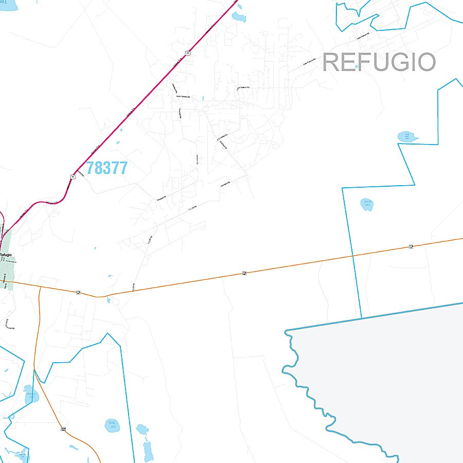 Refugio County, TX Premium Style Wall Map