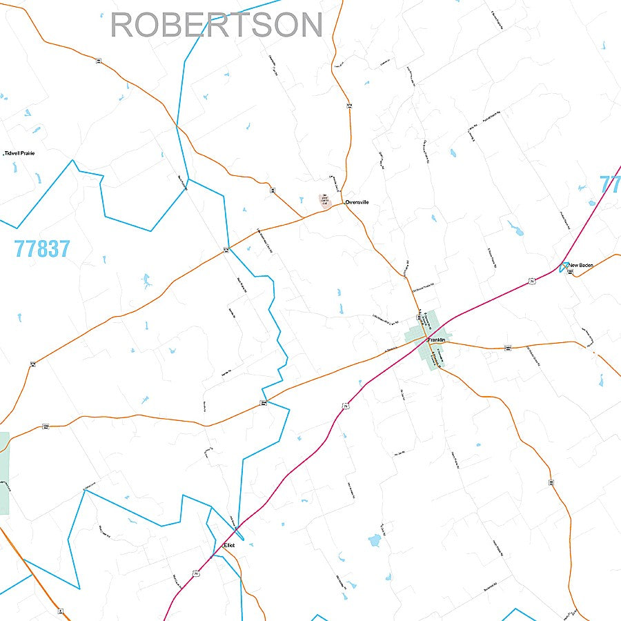 Robertson County, TX Premium Style Wall Map