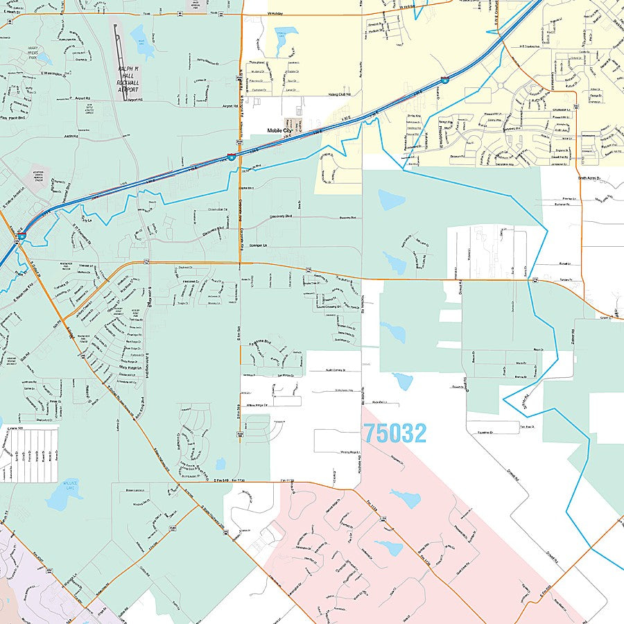 Rockwall County, TX Premium Style Wall Map