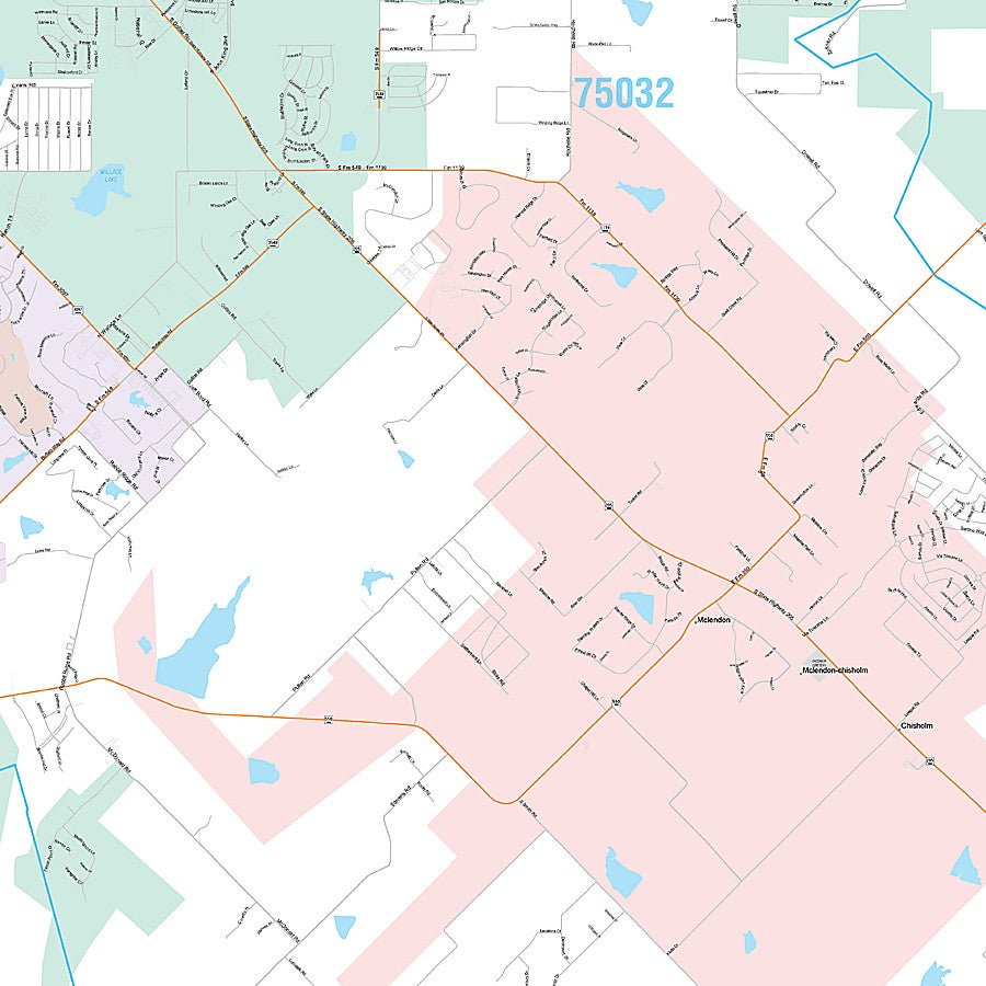 Rockwall County, TX Premium Style Wall Map