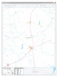 Runnels County, TX Premium Style Wall Map