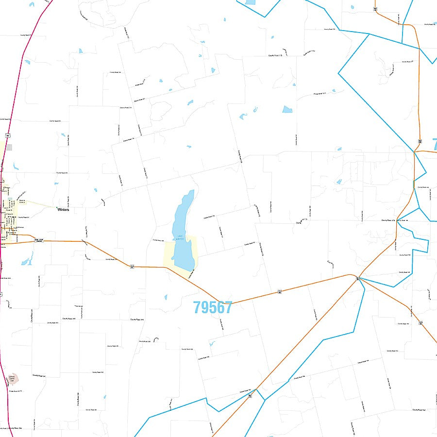 Runnels County, TX Premium Style Wall Map