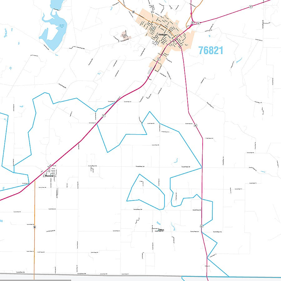 Runnels County, TX Premium Style Wall Map