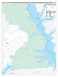 Sabine County, TX Premium Style Wall Map