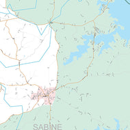 Sabine County, TX Premium Style Wall Map