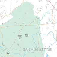 San Augustine County, TX Premium Style Wall Map