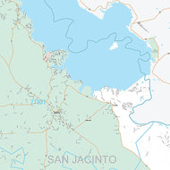 San Jacinto County, TX Premium Style Wall Map
