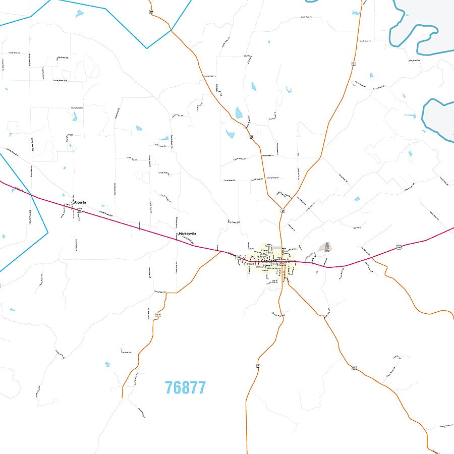 San Saba County, TX Premium Style Wall Map
