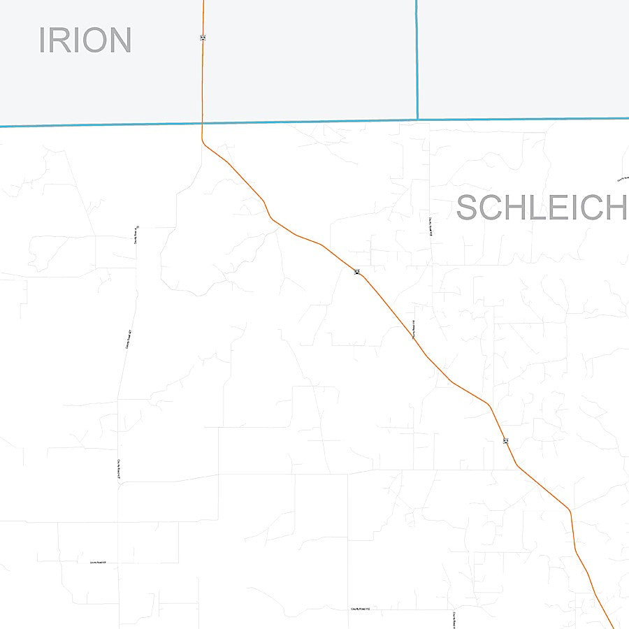 Schleicher County, TX Premium Style Wall Map