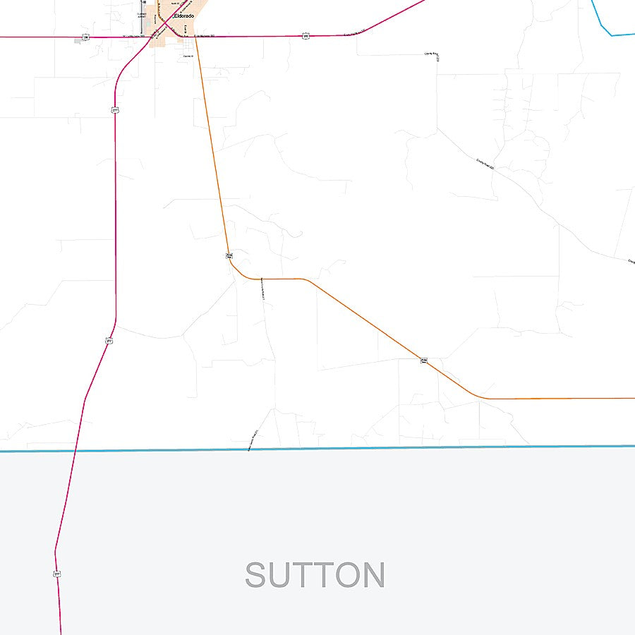 Schleicher County, TX Premium Style Wall Map