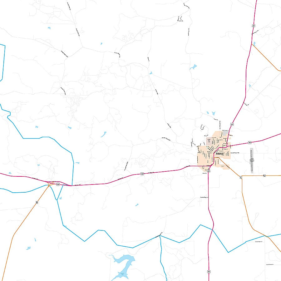 Shackelford County, TX Premium Style Wall Map