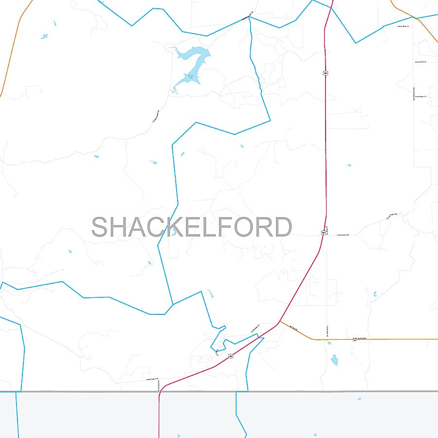 Shackelford County, TX Premium Style Wall Map