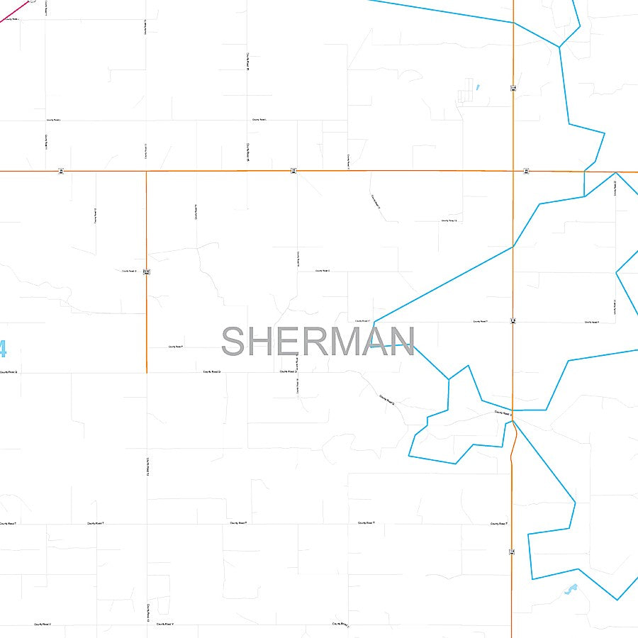 Sherman County, TX Premium Style Wall Map
