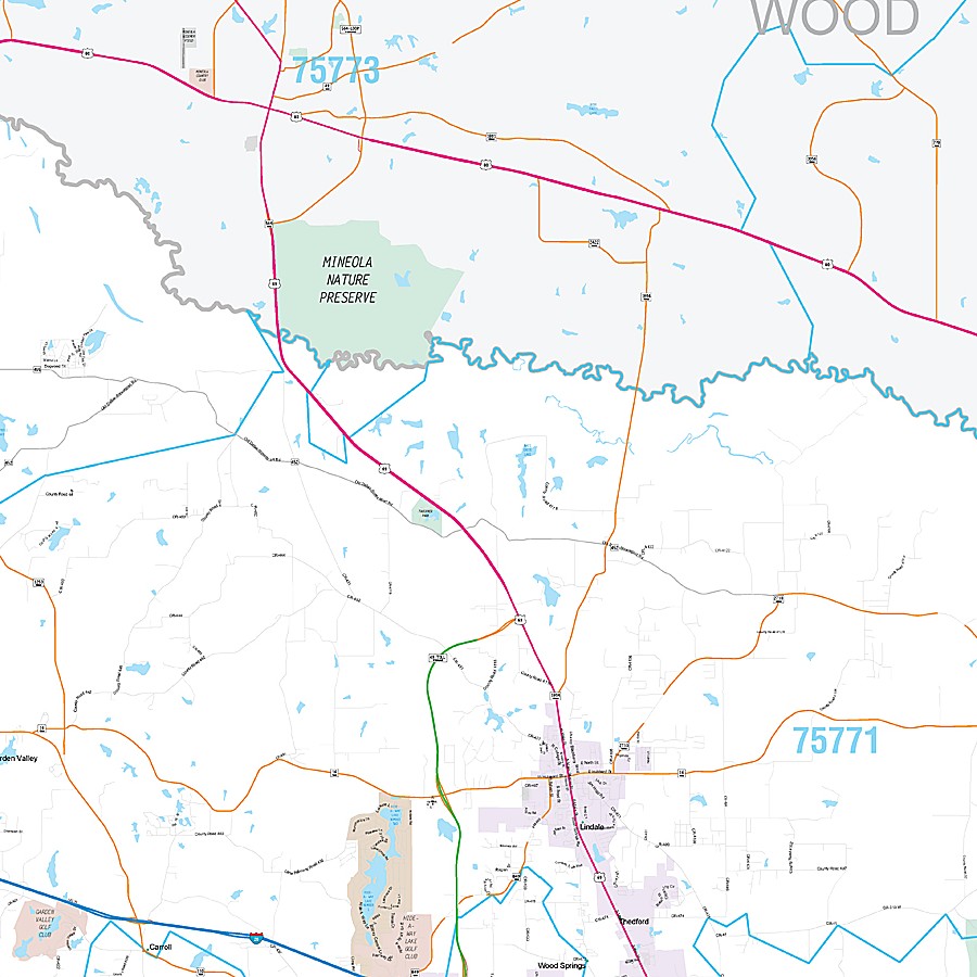 Smith County, TX Premium Style Wall Map