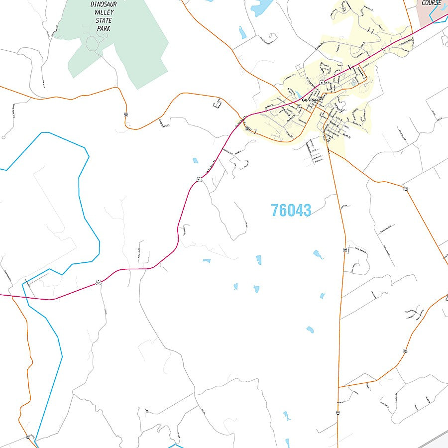 Somervell County, TX Premium Style Wall Map