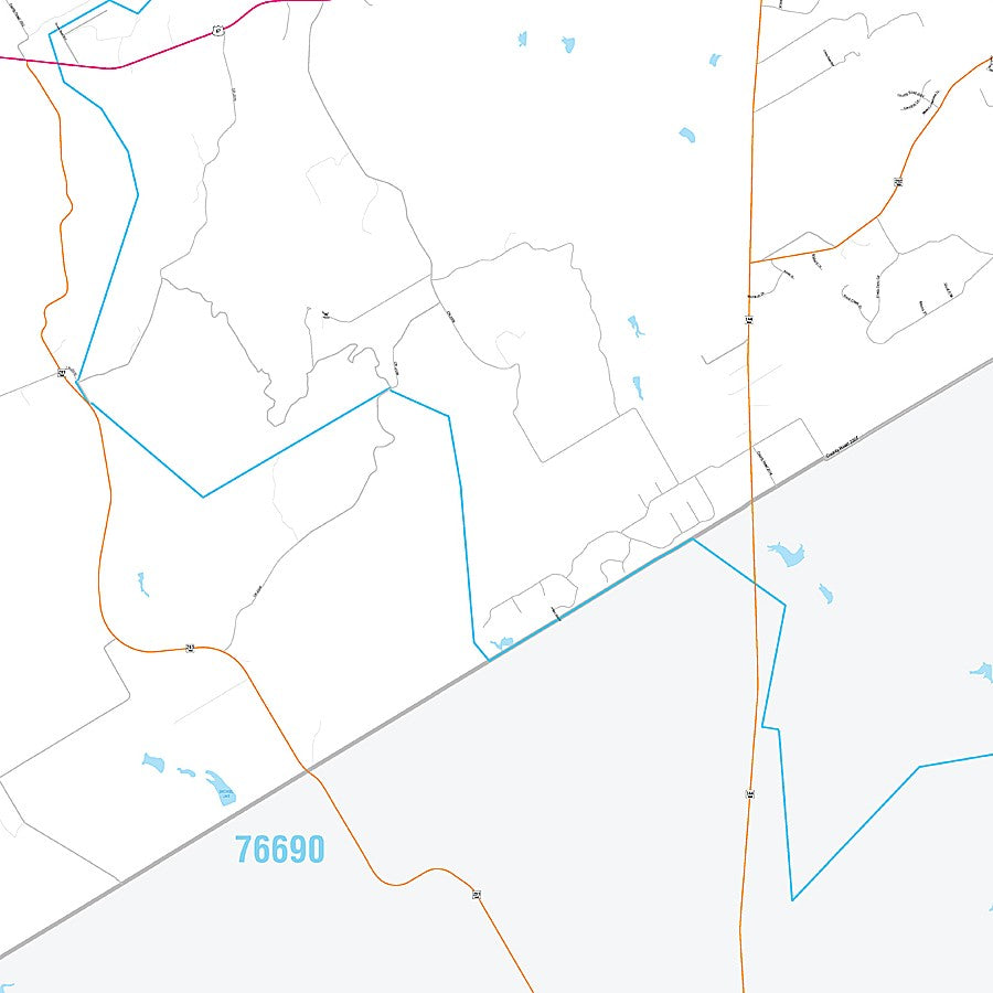 Somervell County, TX Premium Style Wall Map