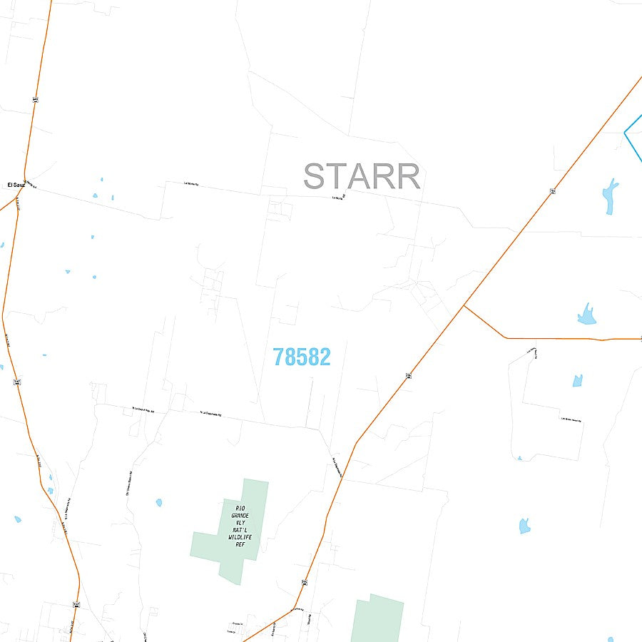 Starr County, TX Premium Style Wall Map