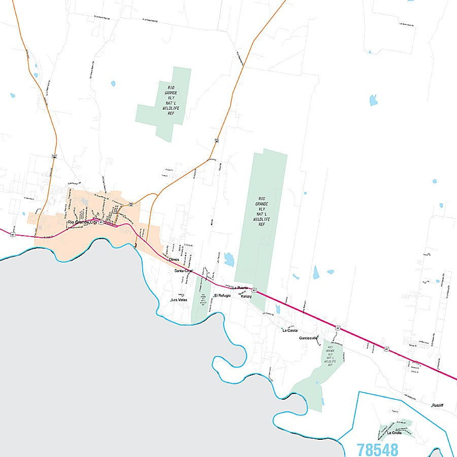 Starr County, TX Premium Style Wall Map