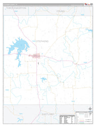 Stephens County, TX Premium Style Wall Map