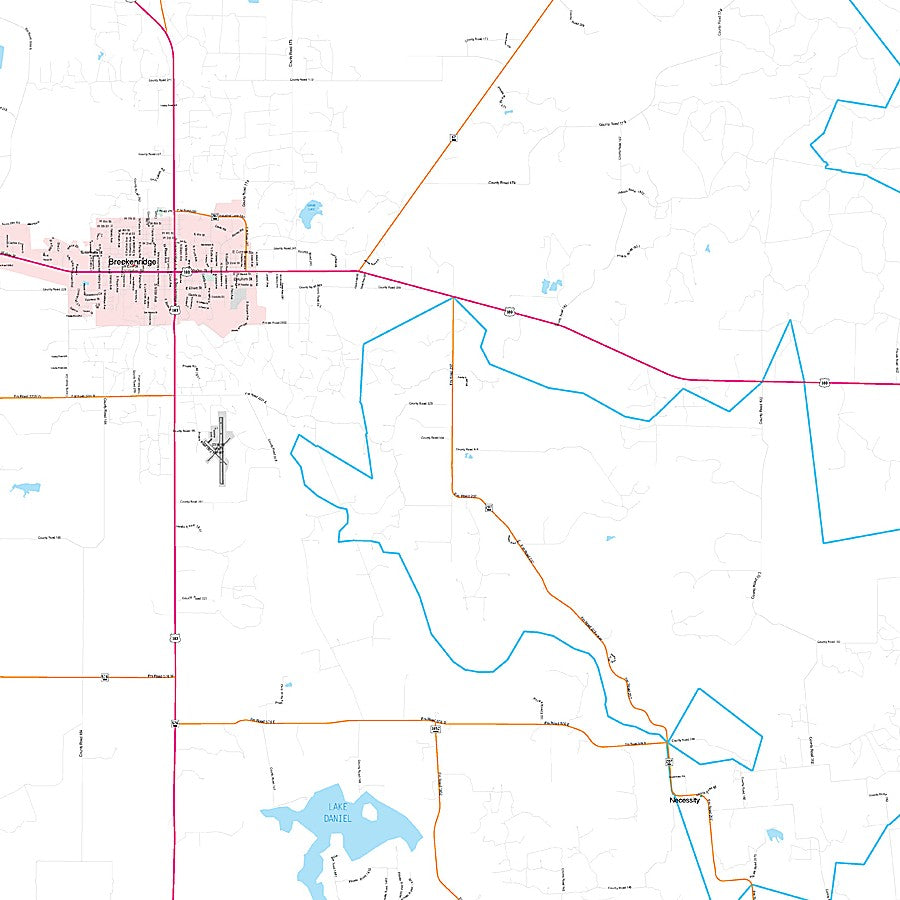 Stephens County, TX Premium Style Wall Map